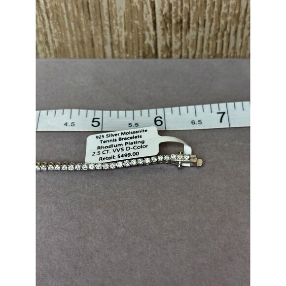NWT - 2.5ct Moissanite Tennis Bracelet, 6.5 inches - Picture 4 of 7